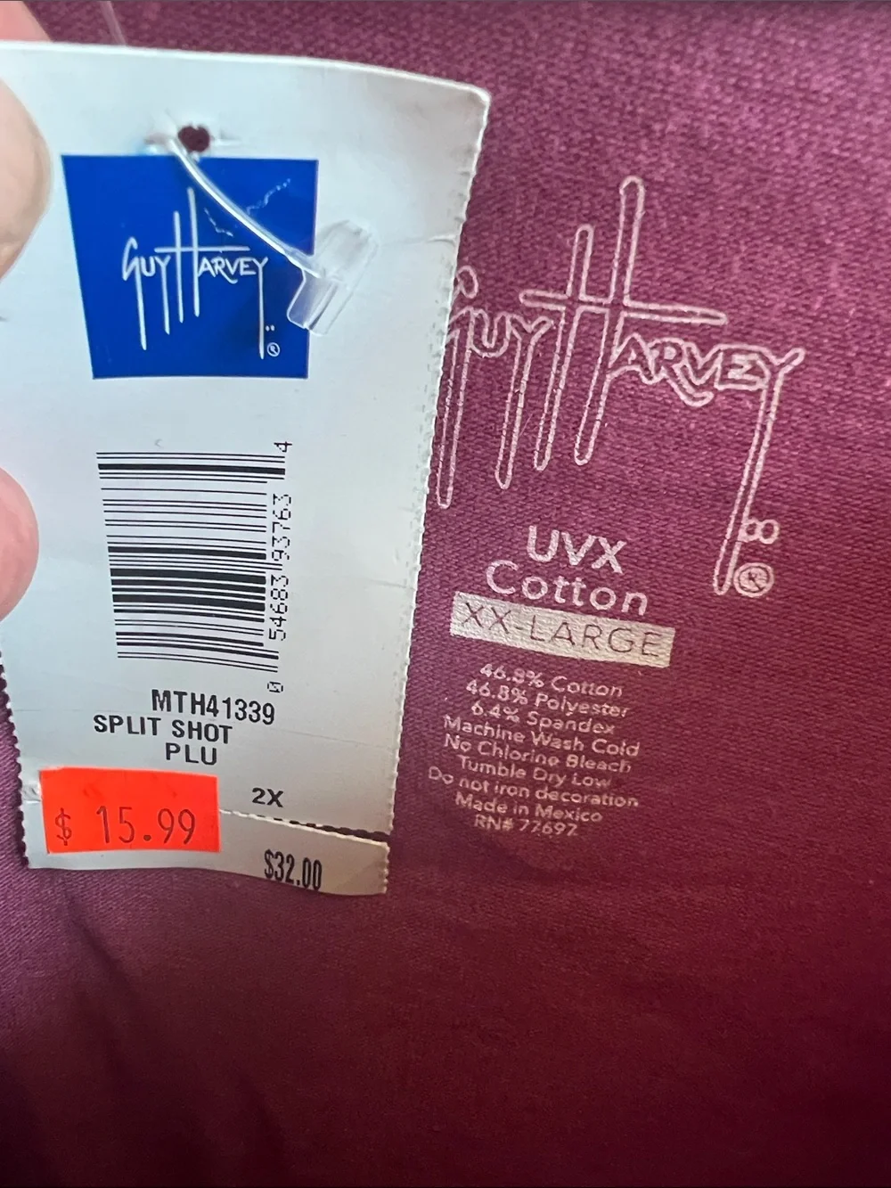 Guy Harvey Long Sleeve Tee in Plum